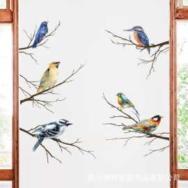 文艺清新树枝小鸟墙贴纸中式个性宿舍卧室书房走廊客厅墙装饰贴画