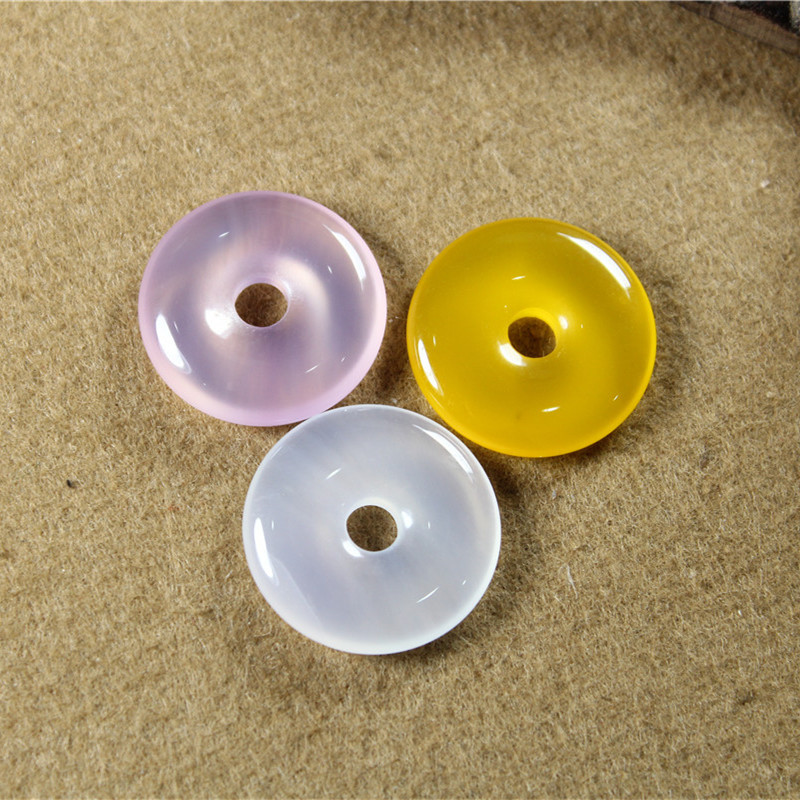 天然玉髓玛瑙平安扣吊坠20*6mm 手工DIY饰品项链毛衣链半成品配饰