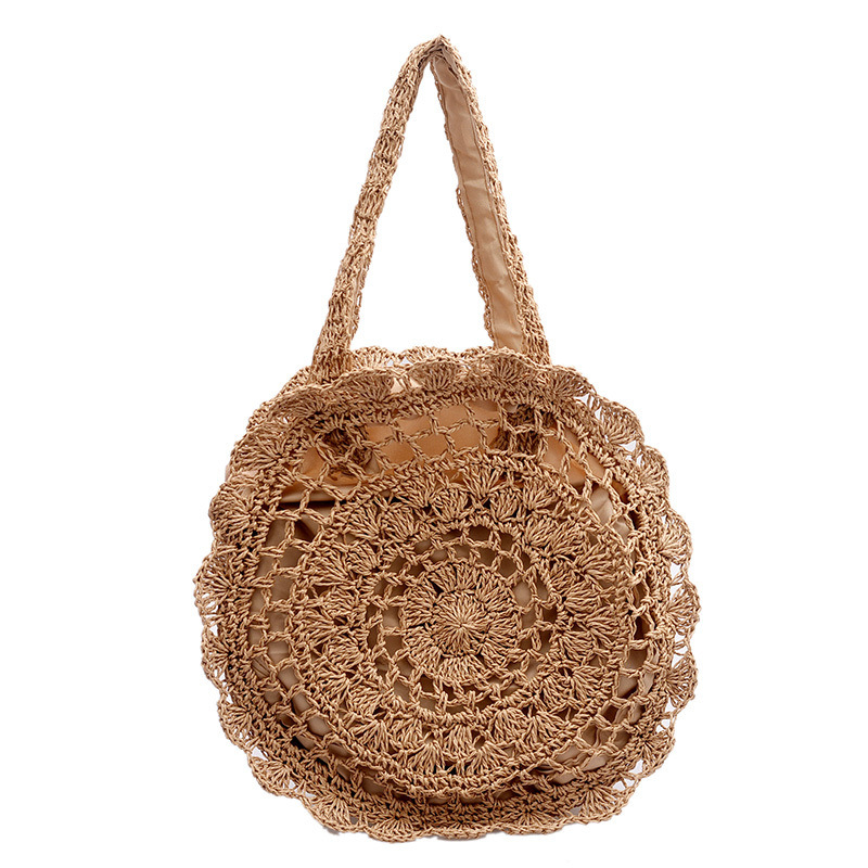 Ethnic style straw woven oneshoulder portable big bagpicture13