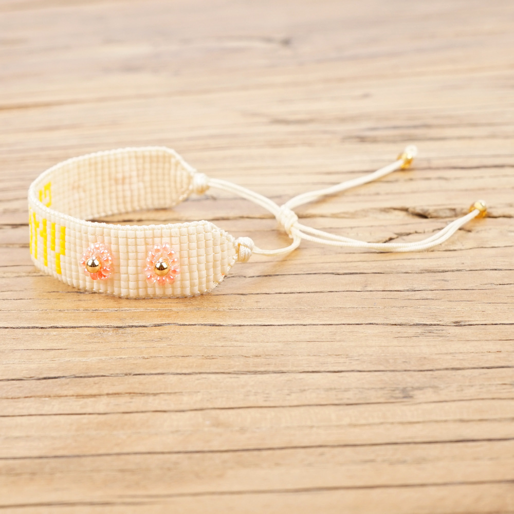 Miyuki Simple Female Bracelet Db Antique Rice Beads Woven Love Pattern Bracelet display picture 7