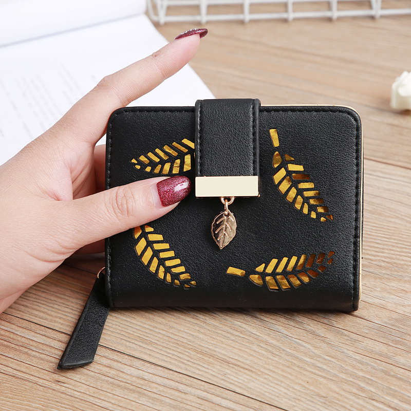 Korean Hollow Leaf Flower Two Fold Wallet display picture 20