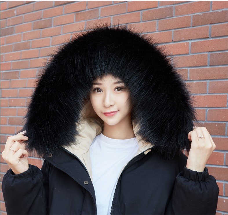 羽绒服毛领 仿狐狸毛领女仿毛领子 假领子 派克服大帽条通用