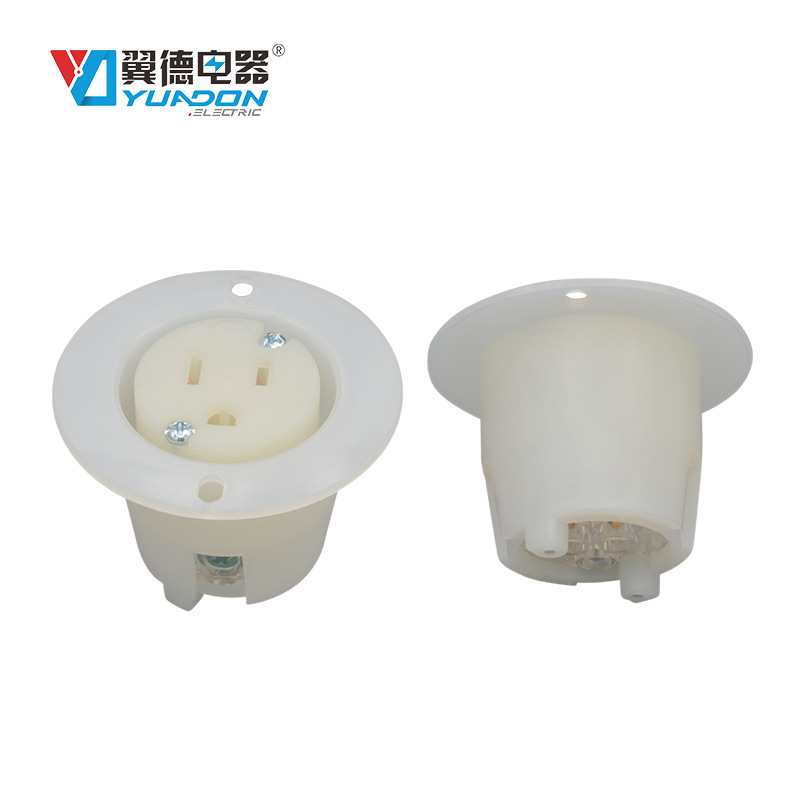 美规暗装工业插座 15A/125V美式机柜机箱插座 三孔美标电源插座