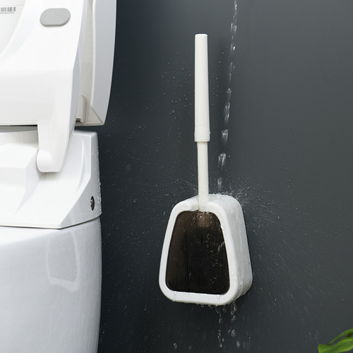 Long-handled cleaning brush toilet brush soft-bristled decontamination soft-bristled brush household cleaning punch-free set no dead corner toilet brush