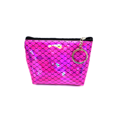 New fish scale zipper coin purse, laser shooter bag, creative student short bank card bag wholesale