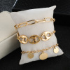 Accessory, metal chain, universal golden bracelet, set suitable for men and women, wish