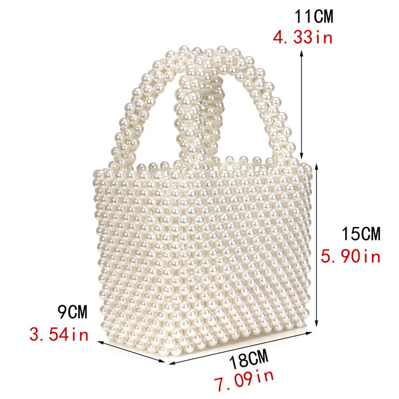 New Ladies Pearl Bag Fashion Handbag Hand-beaded Woven Bag Wholesale Nihaojewelry display picture 16