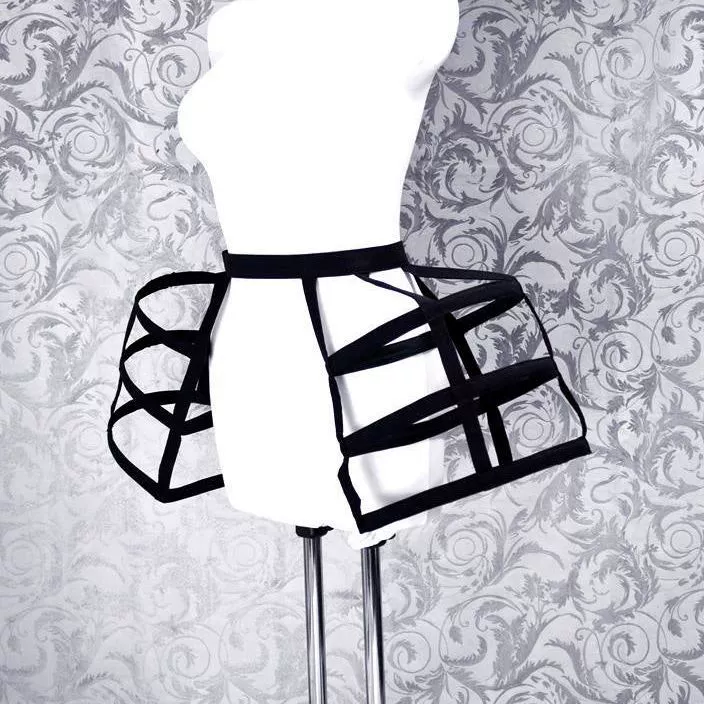 Wholesale satin cloth hollow three -layer bilateral bird cage fish bone skirt support cosplay violent lolita new skirt
