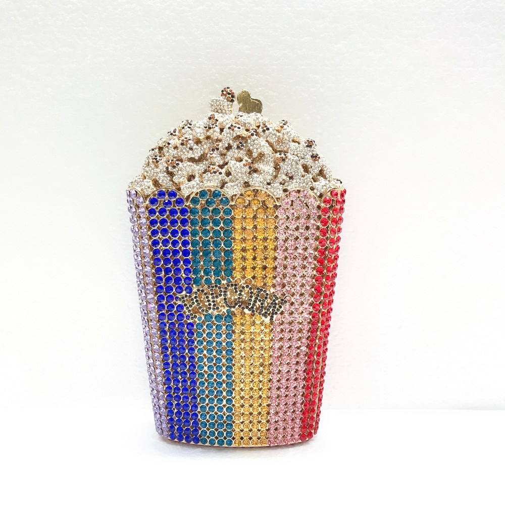 Túi clutch nữ đính kim cương dạ hội Popcorn Clutch — Màu đỏ, Màu xanh lam, Màu đen, Bảy màu chi tiết 8