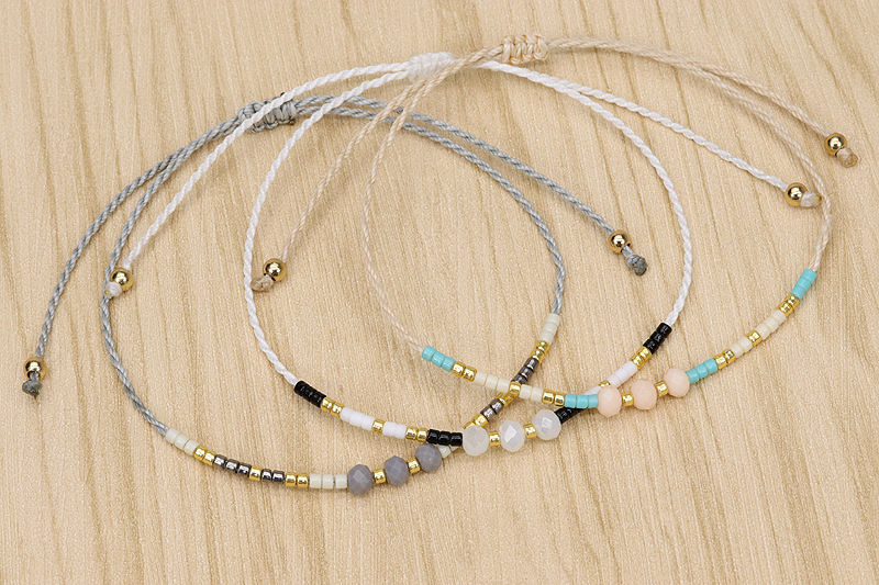 3g Weight Drawstring Bracelets Classification 1 Piece Quantity Holiday, Daily Occasion Artificial Crystal, Seed Bead, rope Material Geometric Pattern Women's Gender Retro Style Retro Geometric Artificial Crystal Seed Bead Rope Women's Drawstring Bracelets 4