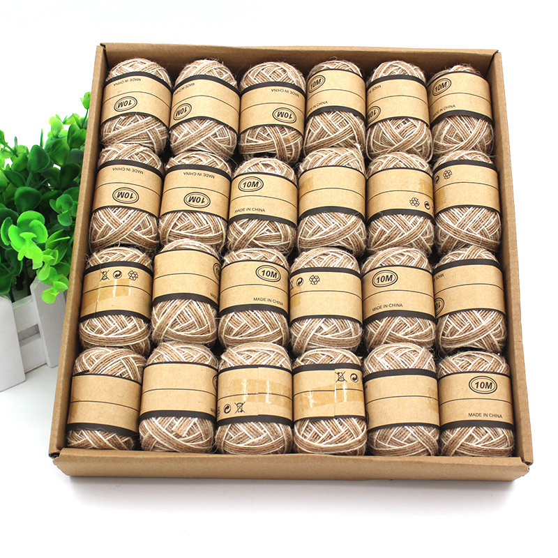 Manufactor Direct selling Hemp rope Mixed color weave 0.5cm Natural fish silk hemp diy Home Furnishing decorate Simplicity Retro Hemp rope