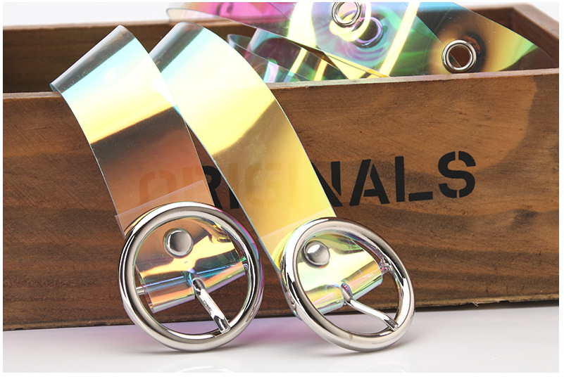 53g Weight Alloy, Plastic Material Round Pattern Women'S Gender Basic Style New Ladies Belt Korean Dazzling Pierced Transparent Belt Jeans Dress Decorative Belt Wholesale Nihaojewelry 4