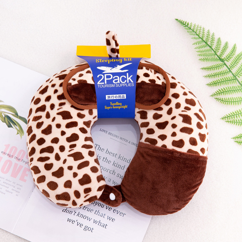 Almohada cervical creativa con diseño animal en forma de U con antifaz dos en uno regalo promocional personalizable