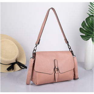 One-shoulder bag, capacious shoulder bag, genuine leather