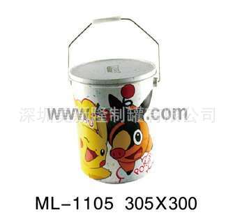 厂家定制圆形手提桶形铁罐  儿童积木铁盒包装  通用手提铁盒包装