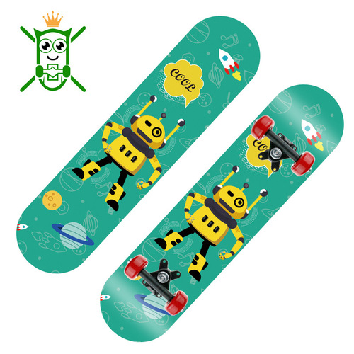 Skateboard four-wheel skateboard children and teenagers scooter medium maple board double rocker 2406 skateboard manufacturer direct sale