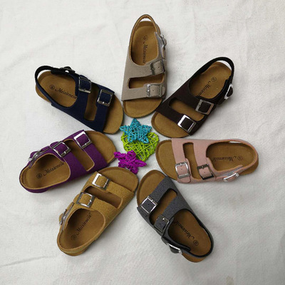 儿童2020新款夏季童鞋男童跨境宝宝女童魔术贴防滑软木底凉鞋外贸|ru