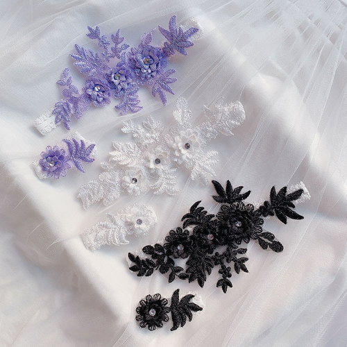 Multi-color original handmade bridal lace garters, rhinestone flower garters, sexy thigh rings, accessories LW38
