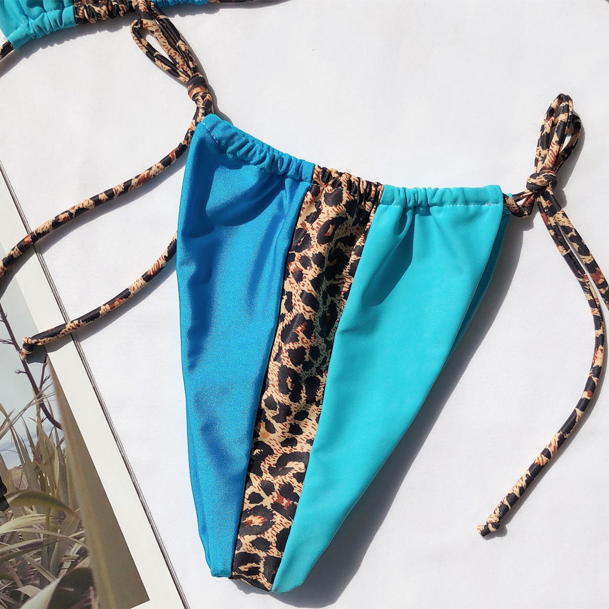 hot style bikini ladies split swimsuit leopard stitch sexy swimwear split bikini NSDA2188