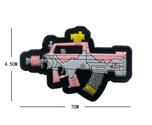 Amazon PVC Velcro Badge Q Version Weapon Badge Tactical Morale Badge Personalized Soft Rubber Backpack Sticker Military Fan Armband