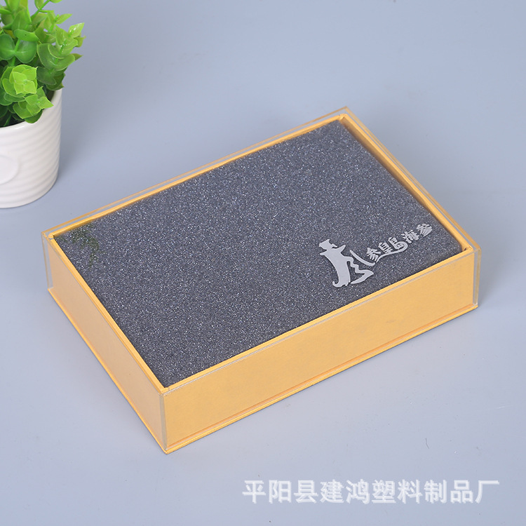 厂家定制亚克力透明方形展示架 通用海参产品展示框可定制logo