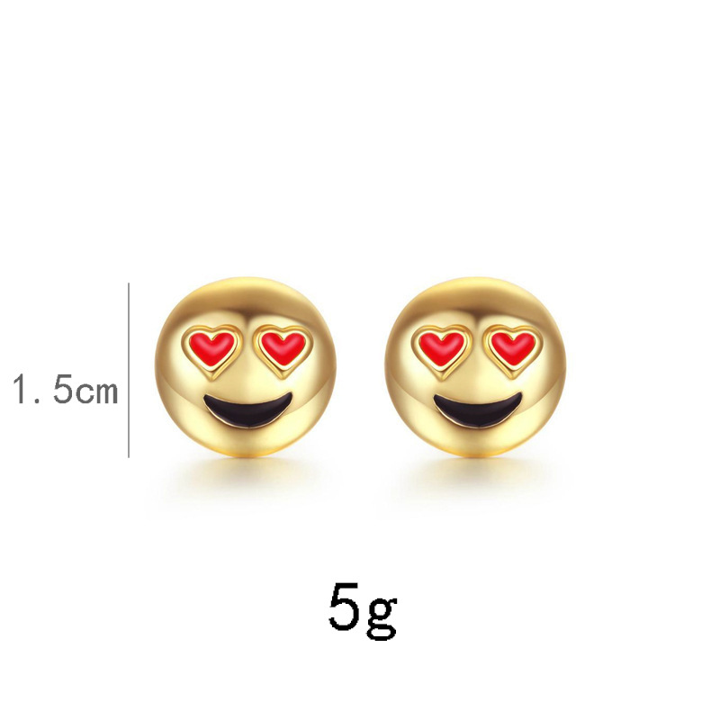 Alloy Oil Dripping Fashion Smile Emoji Dogs Ladybugs Earrings Nihaojewelry display picture 13