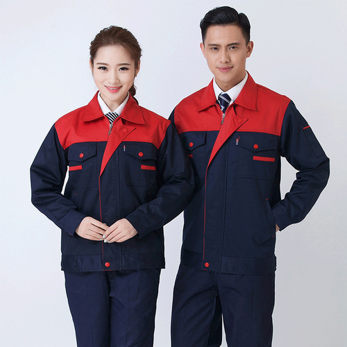 Factory direct sales of spring and autumn long-sleeved labor protection work clothes, welding engineering clothes, factory long-sleeved tops with customized LOGO