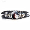 Naruto, woven bracelet for black leather for boys, Birthday gift, wholesale