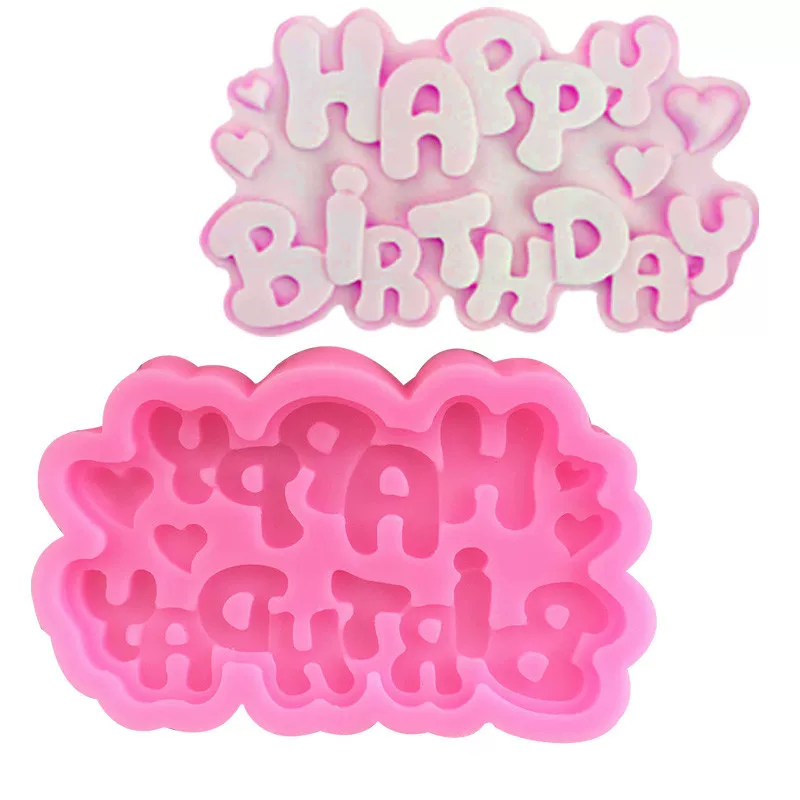 Силиконовая форма «Happy Birthday», форма для выпечки и украшения торта
