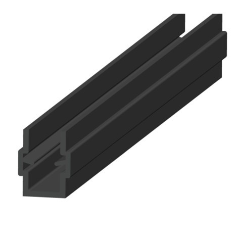 工业铝型材U型槽  槽8 PP 390.9600A.01黑色 槽口封条