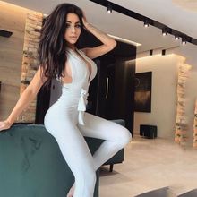 2025欧美跨境工厂货源新款现货吊带绑带亮丝性感连体长裤秋季女装
