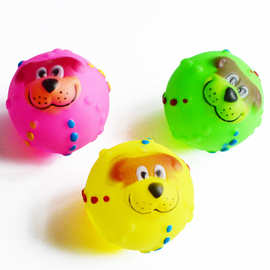 厂家批发宠物用品 狗狗玩具 发声球型玩具 卡通狗脸球