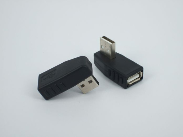 USB公对母直角90度左右转弯转接头USB2.0公转母90度弯角转换插头