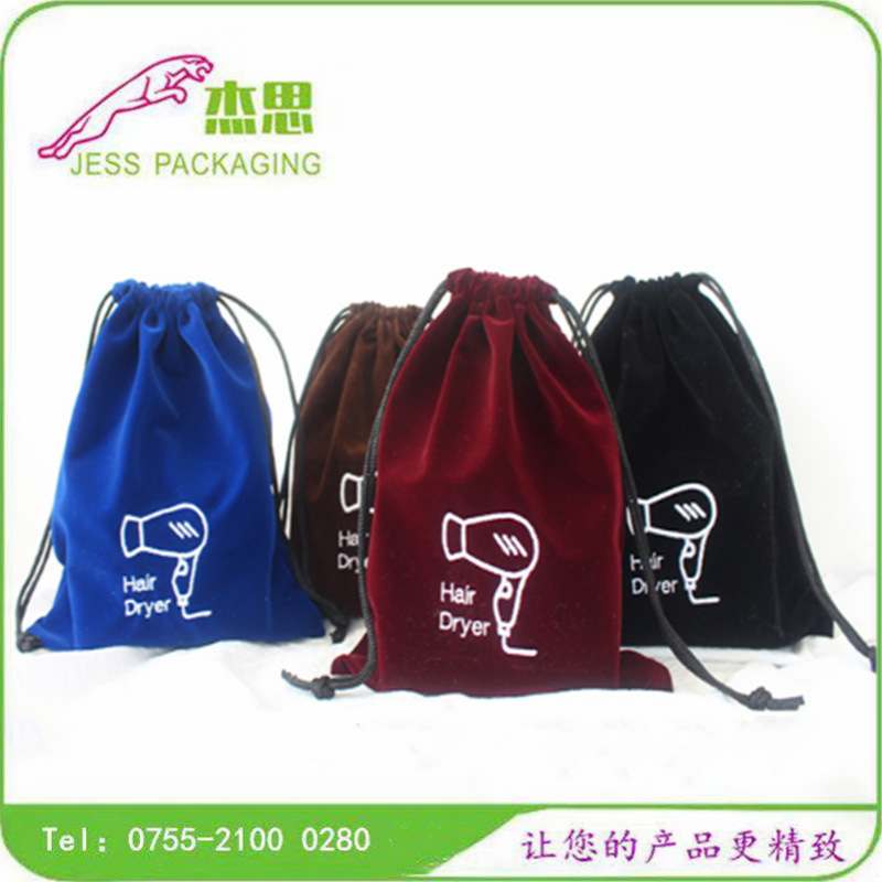 设计新款绸缎布理发工具收纳包携带吹风机束口袋量大从优