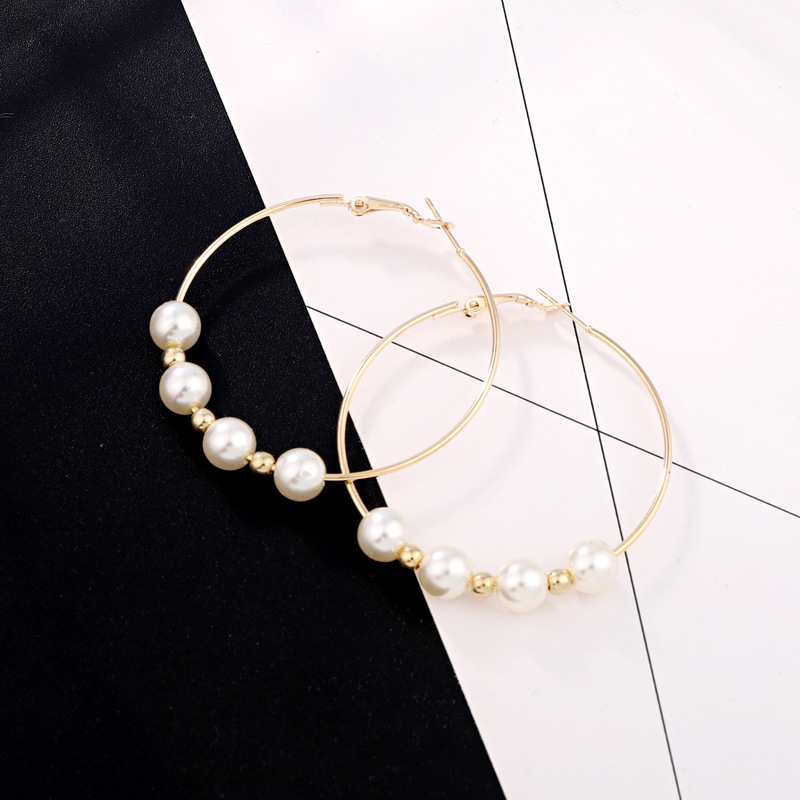 New Fashion Exaggerated Pearl Earrings Large Earrings Wholesale display picture 5