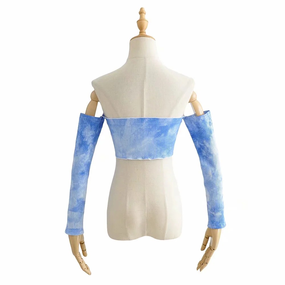 traje de un solo hombro con efecto tie-dye NSAC17596