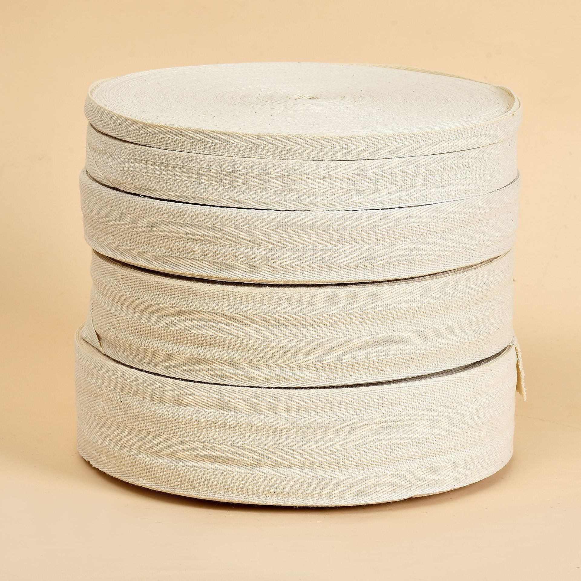 本白色人字带防护帽子包边带 6mm-60mm多规格人字纹带黑色棉织带