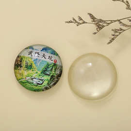 厂家定制馒头玻璃水晶贴片 圆形时光宝石贴片玻璃工艺品定制批发