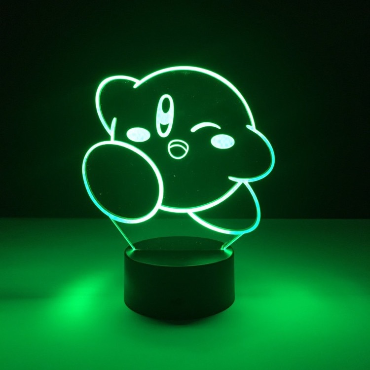 卡通游戏系列3D小夜灯七彩变色星之卡比儿童创意卧室摆件led台灯|ms