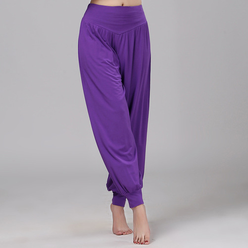 Lantern Pants Women Modal Shaping Exercise Pants Plus Size Fitness Sports Pants Wide Leg Yoga Pants Dance Training Pants
