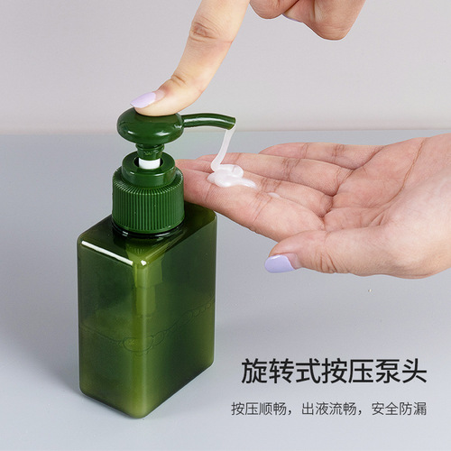 100ml PETG shampoo bath gel hand soap pressurized square bottle cosmetic refill lotion bottle