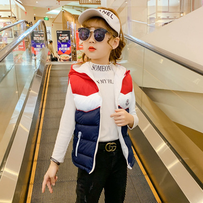 cht2020 Cross border new pattern Europe and America Kids Cotton vest Autumn and winter Hooded vest men and women Children jacket wholesale
