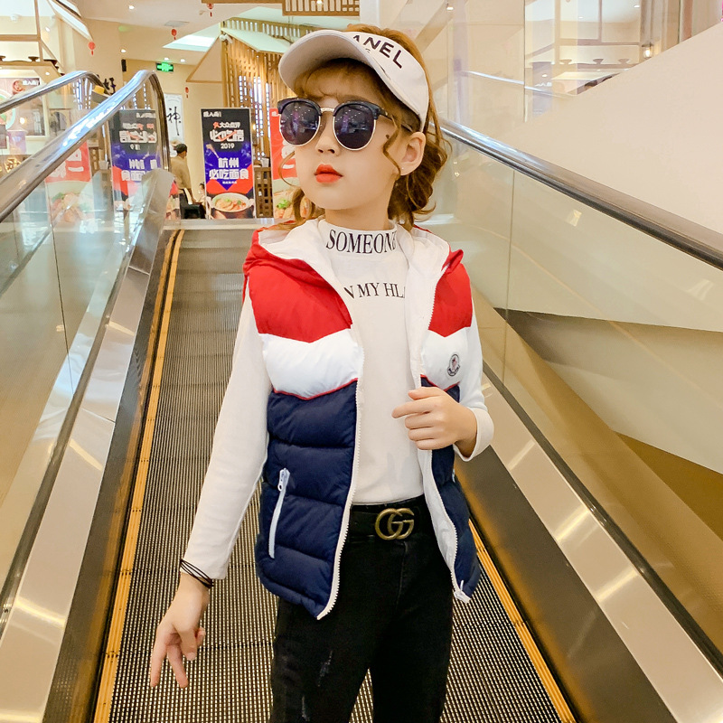cht2020 Cross border new pattern Europe and America Kids Cotton vest Autumn and winter Hooded vest men and women Children jacket wholesale