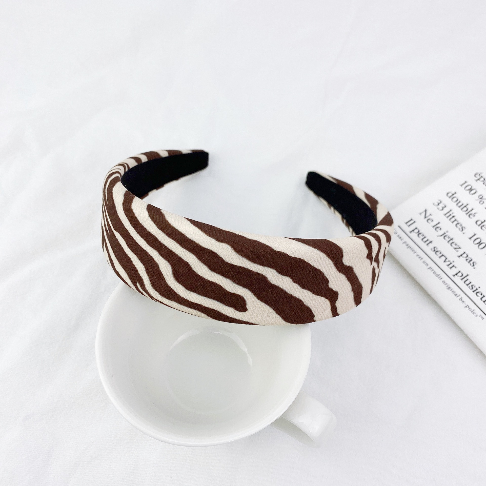 Leopard Print Retro Striped Headband display picture 5