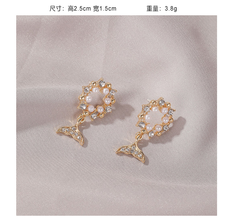 Summer Forest Sweet Flower Earrings Wild Crystal Earrings Earrings Hit Color Earrings Ear Hook Wholesale Nihaojewelry display picture 2