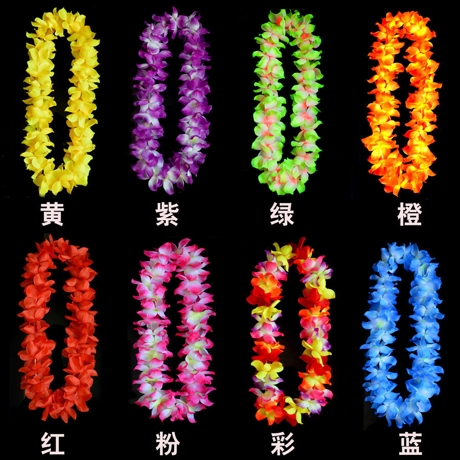 厂家直销加厚花环颈环夏威夷草裙舞会酒吧派对海滩活动表彰表演用