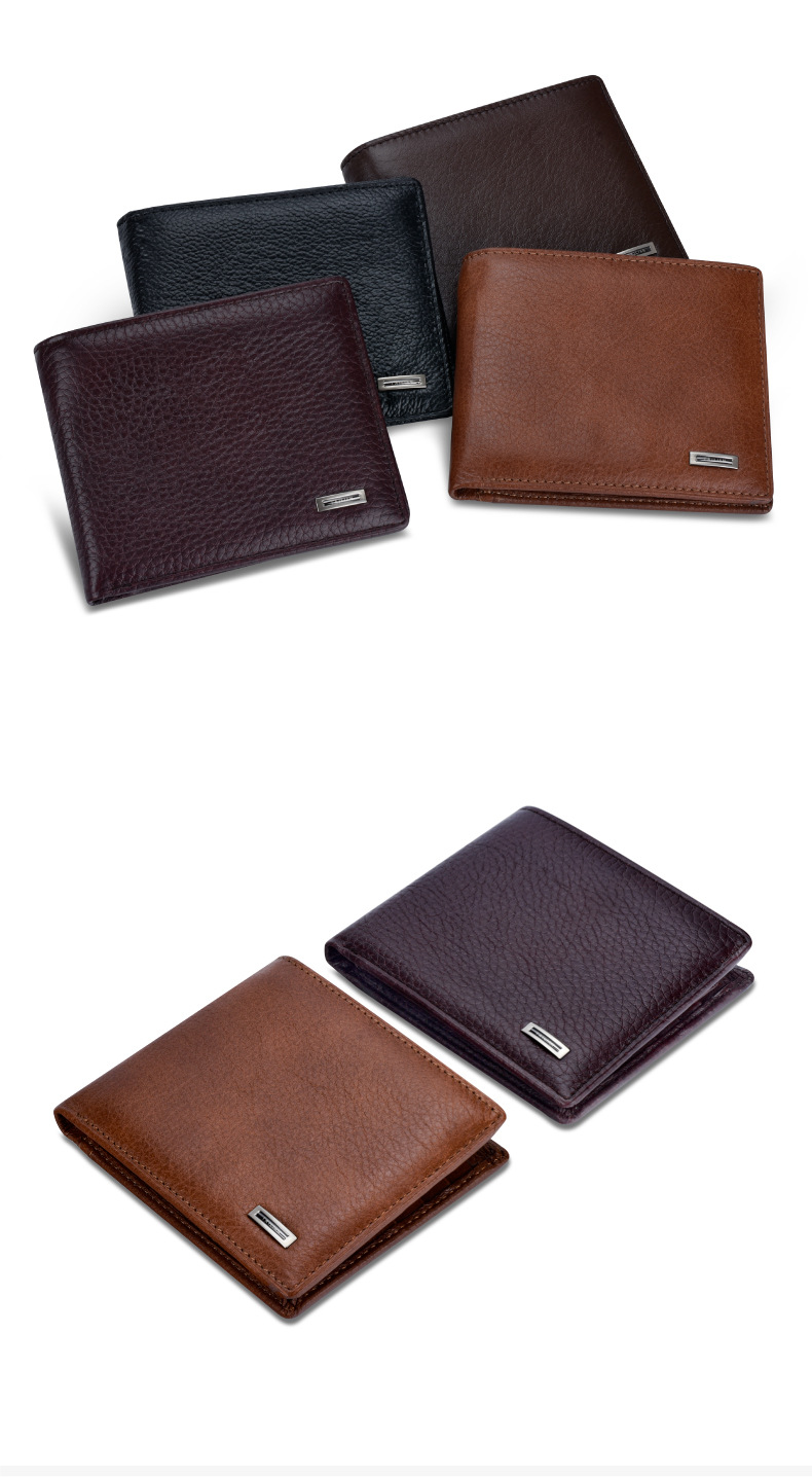Men's Solid Color Leather Open Small Wallets display picture 1