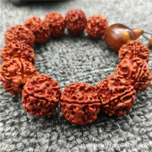 Nepalese Bodhi Beads Bracelet with Five Petals 20mm, with Accessories, Wholesale Bodhi Seeds Buddhist Rosary Beads Necklace