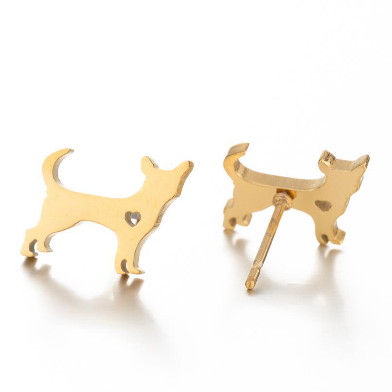 1 Pair Cute Animal Titanium Steel Plating Ear Studs display picture 5