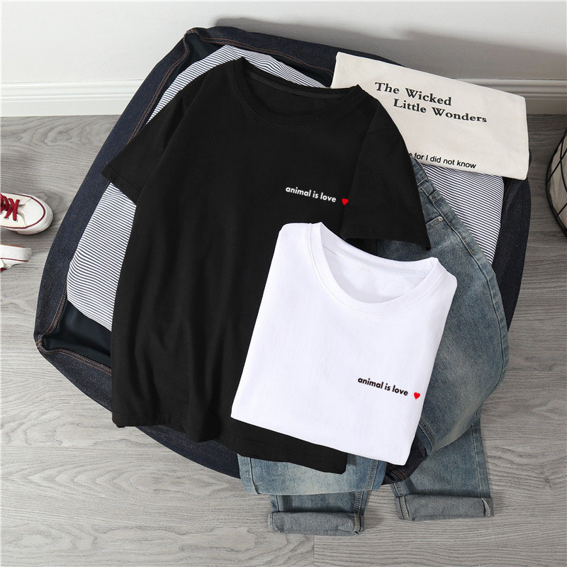 2020新款韩国男士上衣大码纯棉圆领字母宽松短袖t恤工作服打底衫